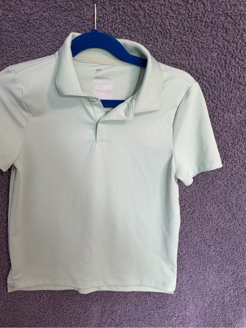 Kids Short Sleeve Polo Shirt - Light Mint
